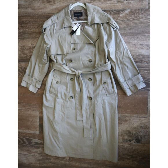 Banana Republic 569732-00 Women Petite Sz XL Tan Classic Twill Trench Coat - Picture 14 of 16